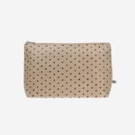 Beige Black Woven  Makeup Bag - Main View