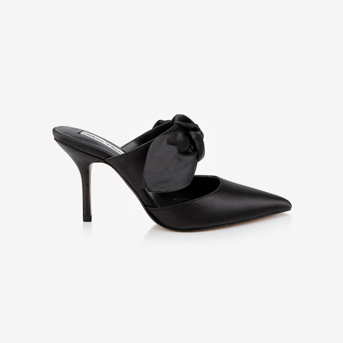 Black High Heel Mule - Main View