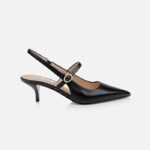 Black Smooth Leather Sandal - Main View