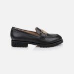 Black Smooth Leather Loafer - Main View