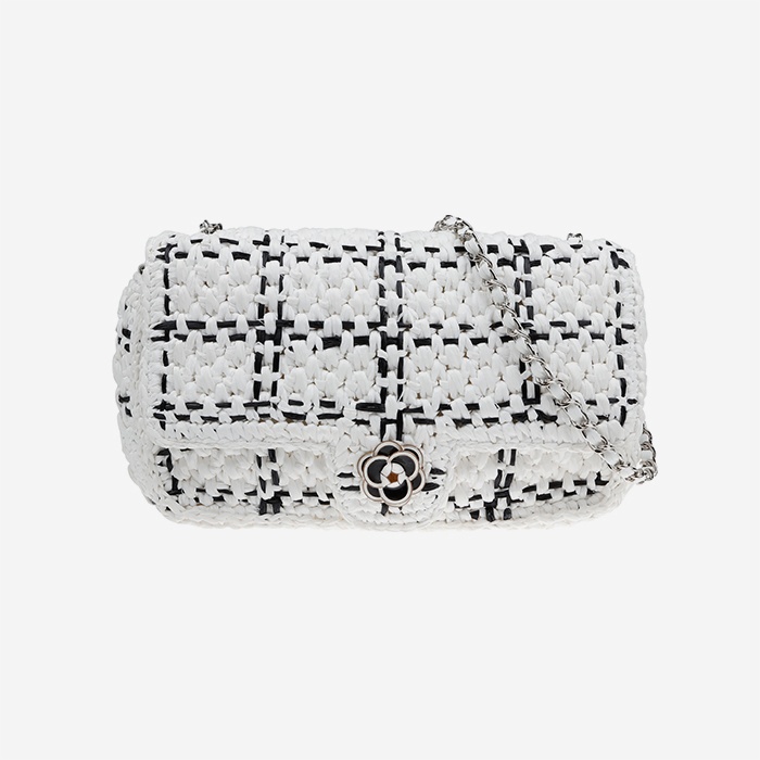 Black White Envelope Shoulder Bag - Main View