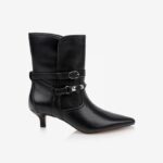 Black leather ankle boot - Main View