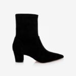 Black leather black ankle boot - Main View