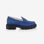 Blue Cow Suede Loafer - Main View