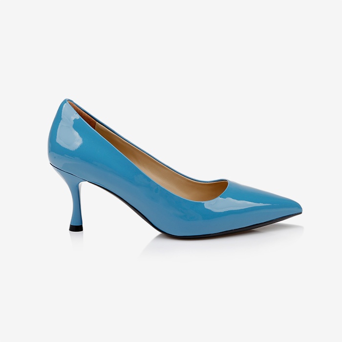 Blue Patent Leather Pump - Main View