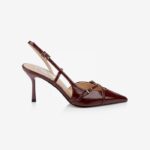 Burgundy High Heel Slingback - Main View