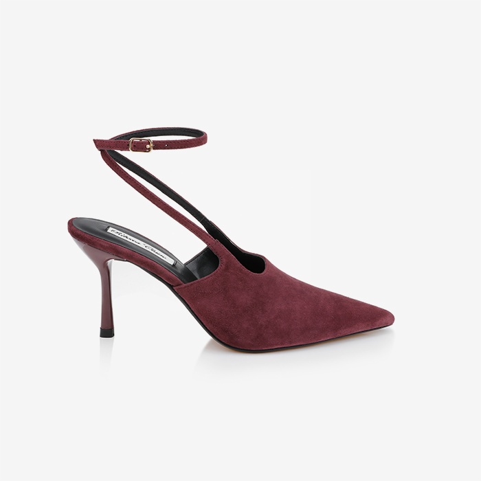 Burgundy High Heel Slingback - Main View