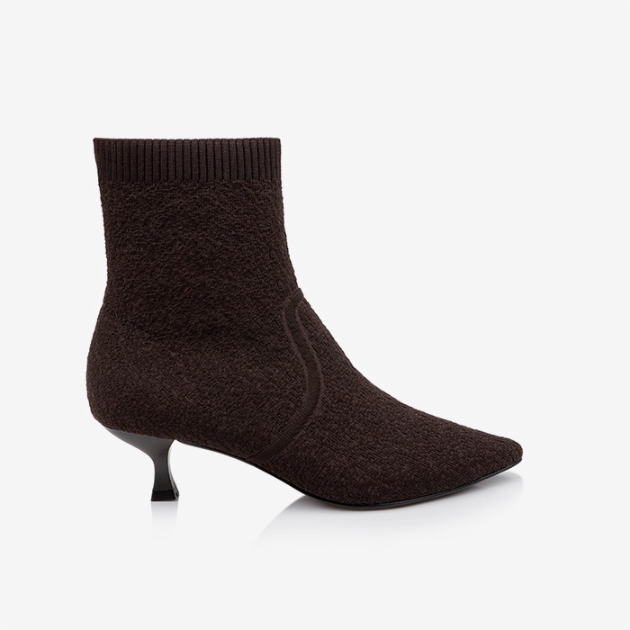 Coffee Brown Flyknit Ankle Boot - Main View