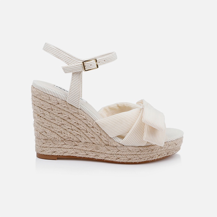 Cream Corduroy Fabric Sandal - Main View