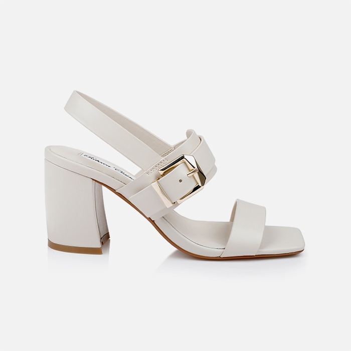 Cream Cow Leather Sandal - Main View