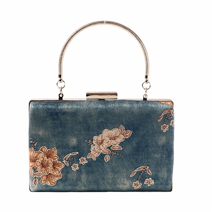 Gold Blue Clutch - Main View