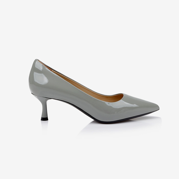 Grey Patent Leather Pump - Main View