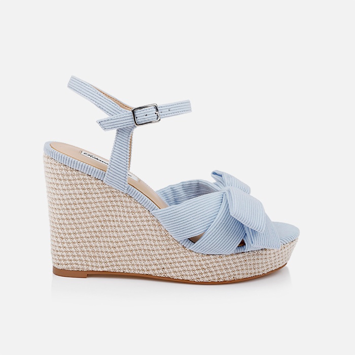 Light Blue Corduroy Fabric Sandal - Main View