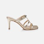 Light Gold Metallic Kid Leather Sandal - Main View