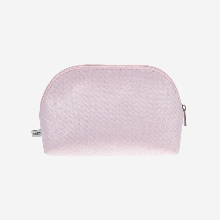 Pink Woven Makeup Bag - Main View