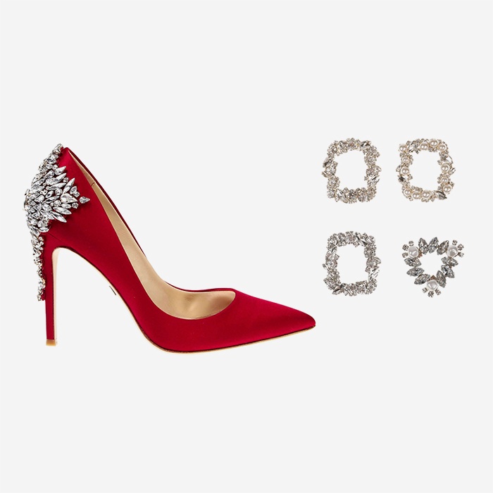 Red Satin Pump - Main View