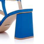 Snorkel Blue Mixed Kid Lea Block Heel Sandal - Main View