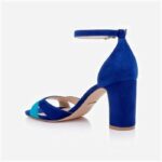 Sodalite Blue & Caribbean Sea Kid Suede Block Heel Sandal - Main View