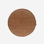 Tan Round Cosmetic Bag - Main View