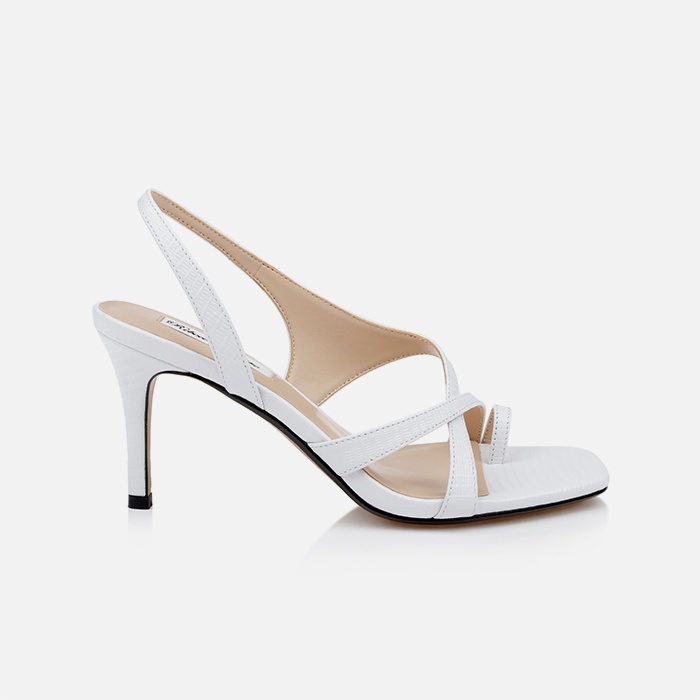 White Lizard Kid Lea Slingback Sandal - Main View