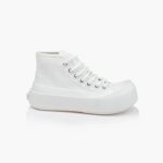 White Sliding Toe Canvas Sneaker - Main View