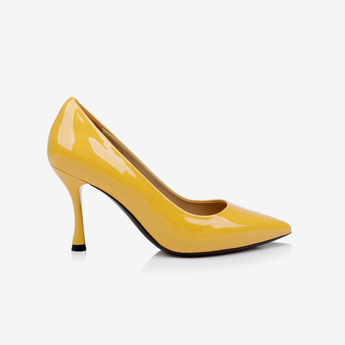 Yellow Patent Leather Pump - Main View