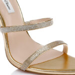 Gold PU & Gel Hotfix Stelitto Sandal - Main View