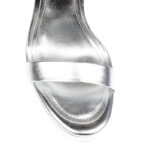 Silver PU Block Electronic Heel Sandal - Main View