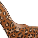 Tan Metallic Leo Micro suede High Heel Pump - Side View