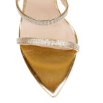 Gold PU & Gel Hotfix Stelitto Sandal - Back View