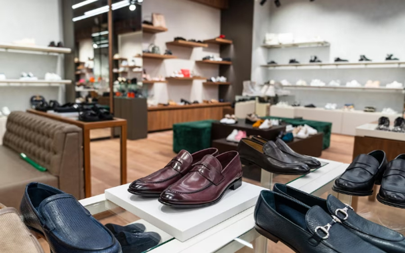 a fashionable shoe store