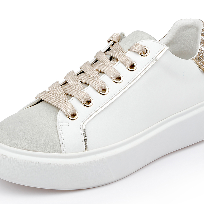 Allison White Lace Up - Side View