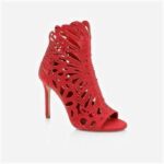 American Beauty Microsuede & Hotfix Stiletto Sandal - Side View