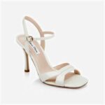 Beige Patent Lea High Heel Sandal - Side View