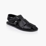Black Crepe Sandal - Side View