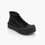 Black Sliding Toe Canvas Sneaker - Side View