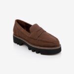 Brown Cow Suede Loafer - Side View