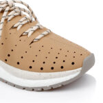 Brown Micro Suede Lace-up Sneaker - Side View