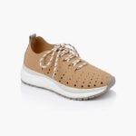 Brown Micro Suede Lace-up Sneaker - Side View