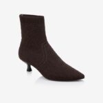 Coffee Brown Flyknit Ankle Boot - Side View