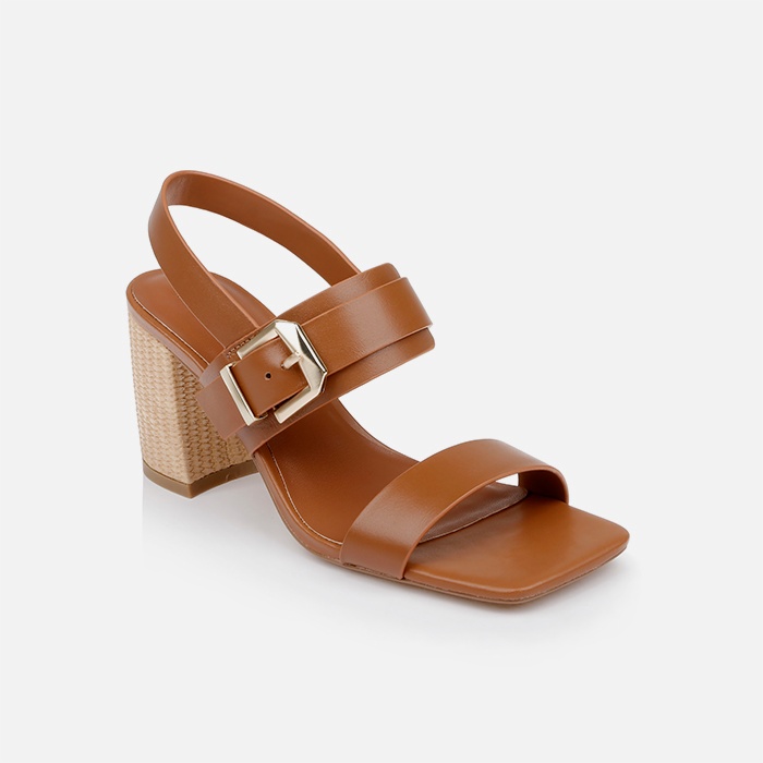 Cognac Cow Leather Sandal - Side View