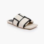 Cream White Canvas Sandal - Side View