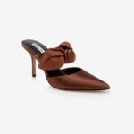 Dark Brown High Heel Mule - Side View