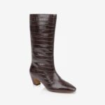Dark Brown Leather Boot - Side View