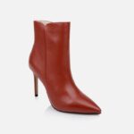 Fired Brick Kid Leather Ankle Boot - Side View