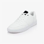 Giorgio White Lace Up with Navy Tongue Label - Side View