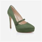Ivy Fabric & Kid Leather Stiletto Pointed Toe Pump - Side View