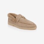 Light Brown Kid Suede Loafer - Side View