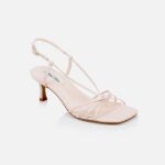 Light Pink Kid Leather Slingback Sandal - Side View