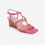 Morning Glory Patent Lea Stacked Wedge Sandal - Side View